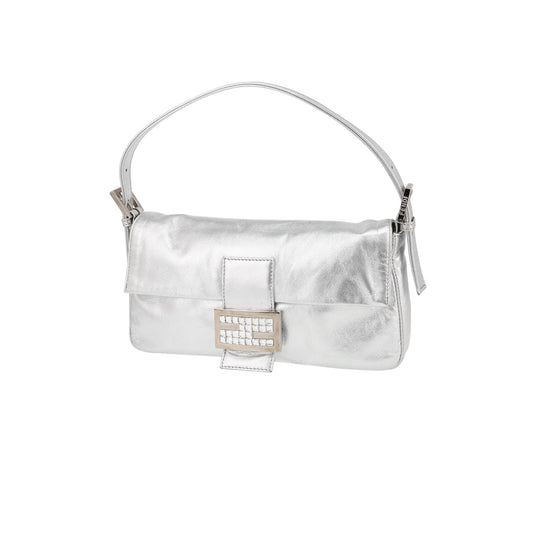 Vintage Fendi silver baguette bag